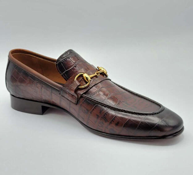 Leather Brown Dappered-Croc